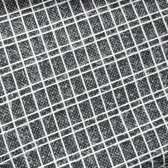 Zara Plaid Fuzzy Blouse Top Black White Crewneck Long Sleeve Drawstring Sz Med - Picture 5 of 12